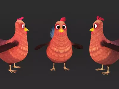 Cartoon Chicken Character 3D Model Low-poly 3D model