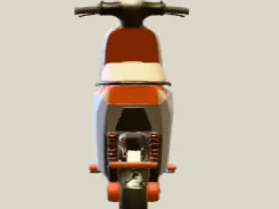 Modern electric scooter  Low-poly 3D model