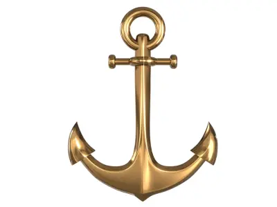 Anchor Gold PBR Low-poly 3D model