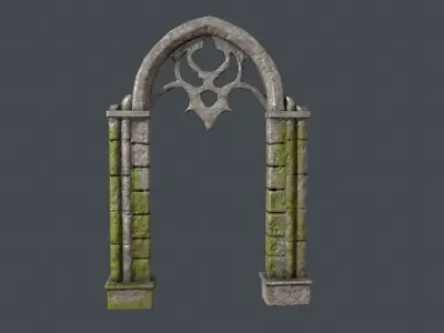 Arch model old stone archway Low-poly 3D model