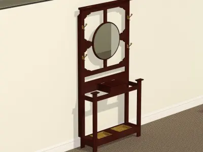 Antique Hat Rack or Hall Stand 3D model