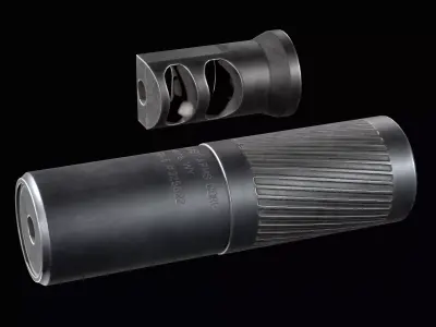 Thunder Beast Ultra 5  Suppressor multicalibre  Low-poly 3D model