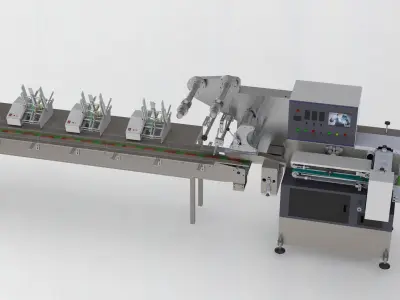 Automatic card issuing and packing machine 3D model
