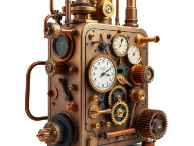 Steampunk Copper Gadget model pack Low-poly 3D model purchase