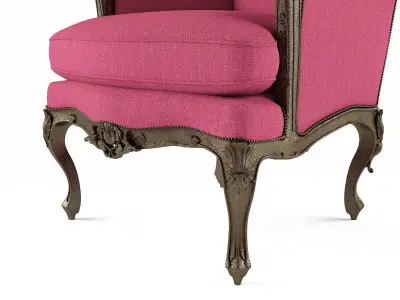 Old Antique Wing Arm Chair 3D model