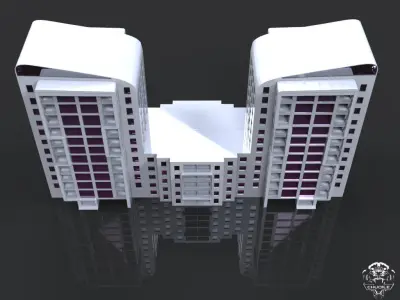 Modern Building Low-poly 3D model