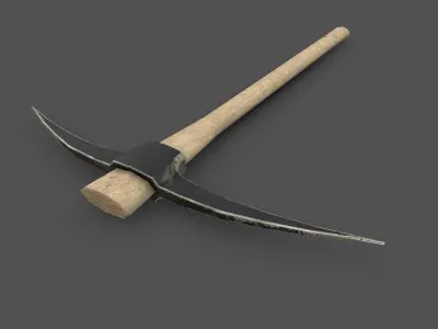 Pickaxe Low-poly PBR Free low-poly 3D model