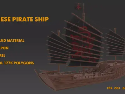 Chiniese Pirate Ship 3D model