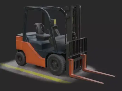 Used Forklift Low-poly 3D model