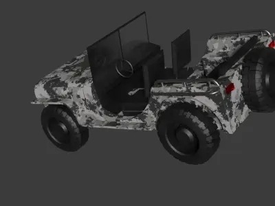 Military 3D car Low-poly 3D model