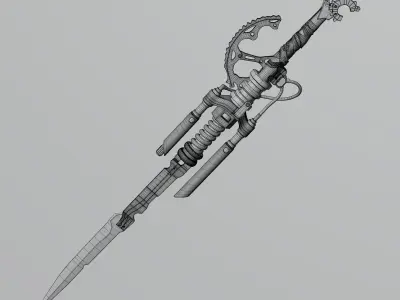 sci-fi sword 3D model