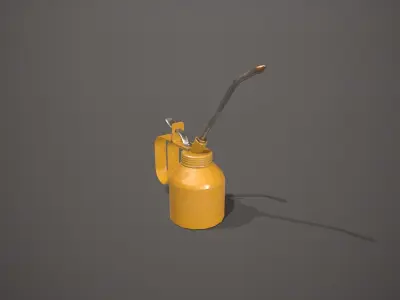 Yellow Oil Can Low-poly 3D model