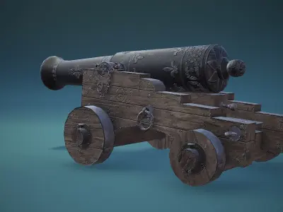 Cannon old Low-poly 3D model purchase