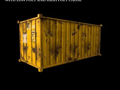 Container PBR shipping Low-poly 3D model purchase