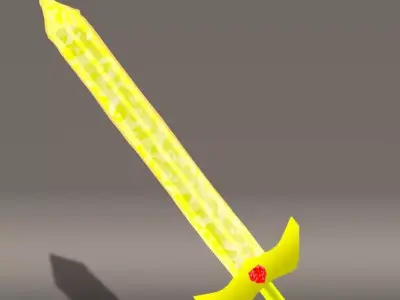 Golden Sword Free low-poly 3D model