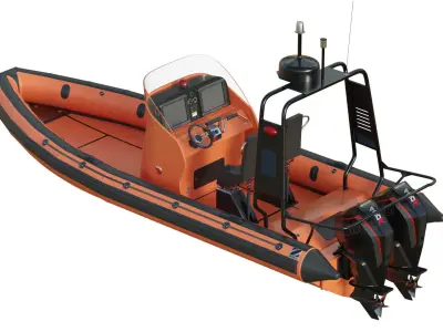 Zodiac Inflatable Lifeboat  Low-poly 3D model