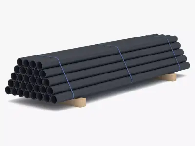 PVC Pipe with Pallet Low-poly 3D model