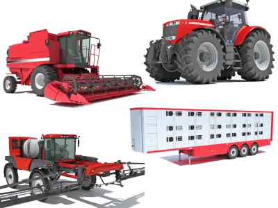 Farm Equipment Collection 3D Model Pack