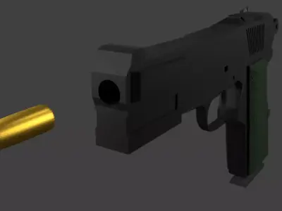 game gun model without texture  Free low-poly 3D model