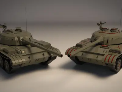 Low Poly Tank 06 3D model