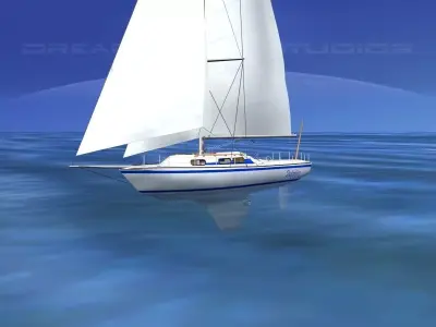 30 Foot Sailboat V15 3D model