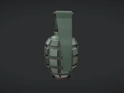 green military hand grenade 3D model