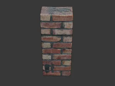 Brick Column Scan Low-poly 3D model