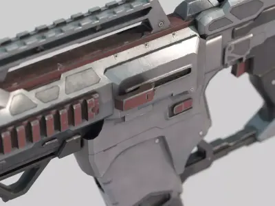Future sci-fi laser submachine gun 3D model