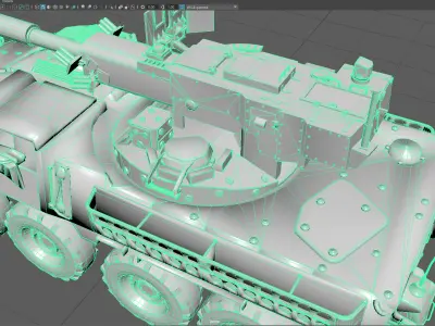 Low Poly Armored Combat Vehicle  Game Ready Military Tank Low-poly 3D model