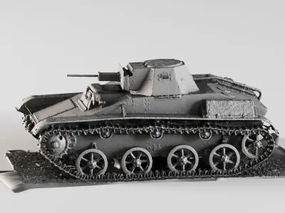S00096 Raw 3D Scan of WWII Light Tank 3D print model