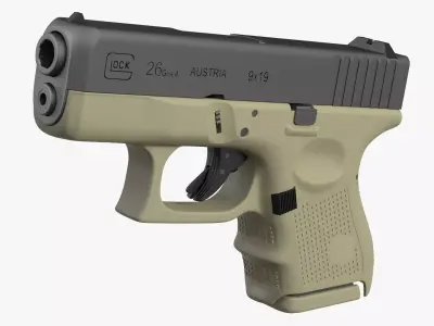 Glock G26 Sub Compact 9mm Pistol 3D model