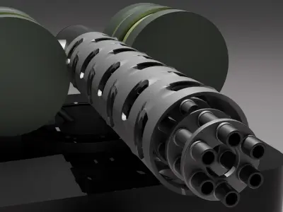 Autocannon Turret from Rimworld 3D Low-poly 3D model