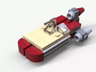 Lego Landspeeder Low-poly 3D model