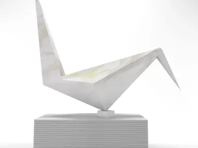 marble bird Low-poly 3D model