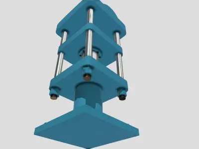 Machine - Hydraulic Rubber Press Low-poly 3D model