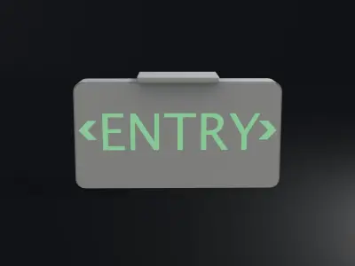 Entry Sign Board Low-poly 3D model