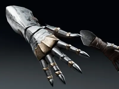  Female Knight Hand  armor LowPoly Low-poly 3D model