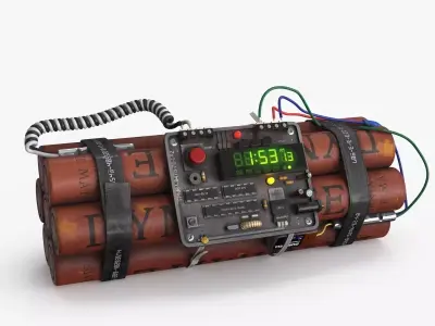 Dynamit Time Bomb Low-poly 3D model