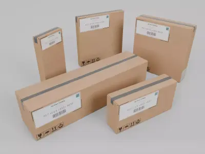 Variety Cardboard Box Collection - Rigged and Customizable Set 3D Model Pack