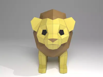 Low Poly Lion 3D Model Low-poly 3D model
