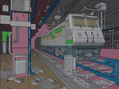 Enviroment Train 3D model