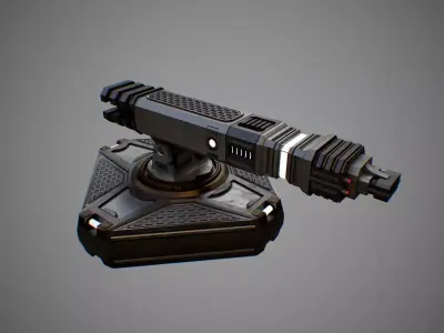 Sci-Fi Turret 2 Low-poly 3D model