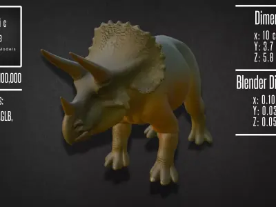Realistic Triceratops Model 3D model