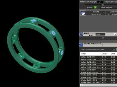 Spaced Infinity Bezel Diamond Basket Band Ring 2mm Diamond Size 3D print model