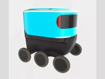 Amazon Delivery Scout Robot Low High Subdiv Low-poly 3D model