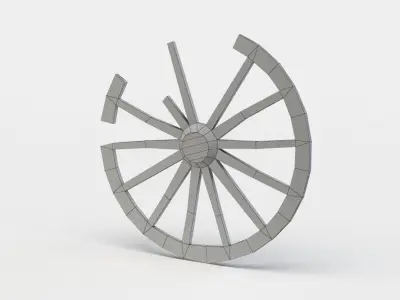 Damaged wheel Low-poly 3D model purchase
