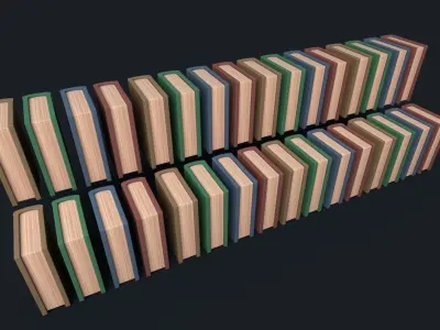 Low Poly Stylized Antique Books Low-poly 3D model