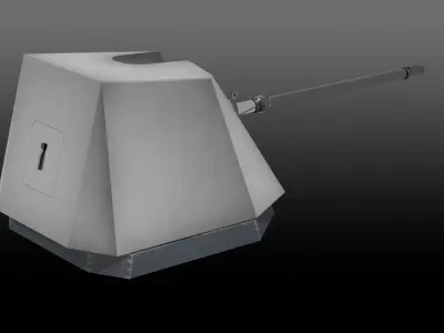 Otobreda 76mm Naval gun Low-poly 3D model