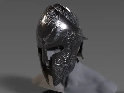 Elite Guardian Helmet  PBR Low Poly Low-poly 3D model