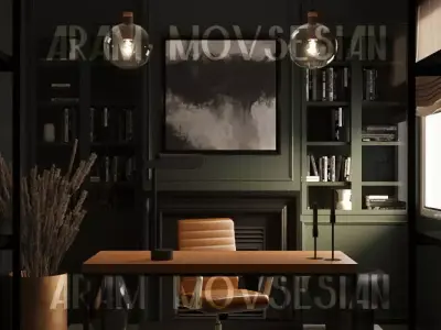 Dark office Free 3D model